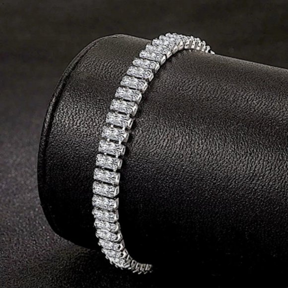 STERLING SILVER ZIRCON BRACELET - Picture 6 of 14